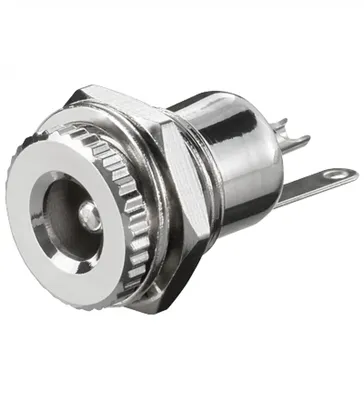 Zdjęcie produktu dla goobay DC Einbaubuchse Stift 2,5 mm metall mit Lötfahnen (BulK)