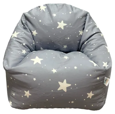 Imagen del producto de Asiento para niños GINGER HOME Little Stars, 100% algodón, funda gris con estampado de estrellas, 55 x 44 x 55 cm