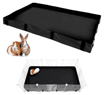 Produktbild von Wasserdichte Käfigeinlagen für Meerschweinchen, langlebig, für Gitter, Lebensraum, Kleintierkäfig, Boden für Chinchilla, Kaninchen, Frettchen (schwarz)