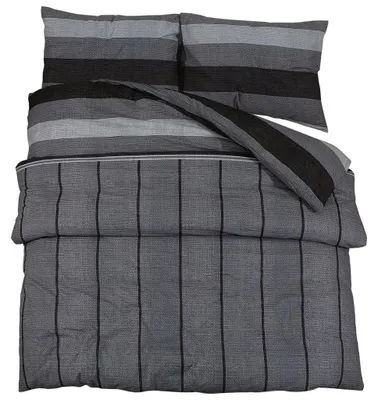Produktbild von vidaXL Bettwäsche-Set Dunkelgrau 200x200 cm Baumwolle