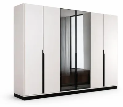 Produktbild von Hochwertiger Weißer Kleiderschrank Spiegeltüren Edle Holzschränke