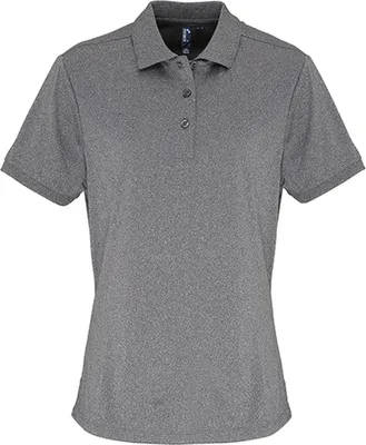 Produktbild von Premier Workwear PR616 | Damen Coolchecker Piqué Polo / ® - Farbe: Grey Melange (ca. Pantone 425c) - Größe: L