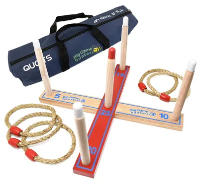 Quoits-Spiel aus Holz mit Seilringen, Gartenspiel für Kinder