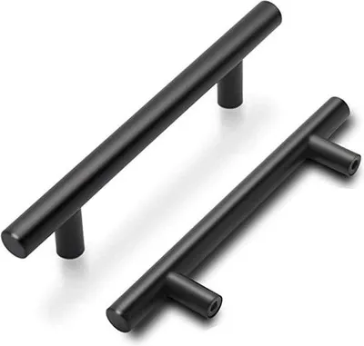 Produktbild von Famanu Möbelgriffe Schwarz, 128 mm, Edelstahlrohr - 10 Stück