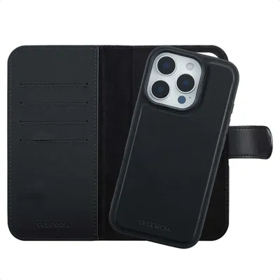 Productafbeelding van Selencia Olyn Uitneembare Bookcase met MagSafe voor de Apple iPhone 16 Pro - Zwart