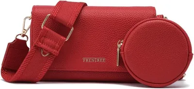 Produktbild von Frentree Umhängetasche Damen klein, elegante Handytasche & Crossbody Bag mit Reißverschluss, Schultertasche aus Kunstleder, verstellbarer Gurt,kompakt