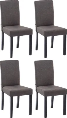 Produktbild von 4er Set Esszimmerstuhl Ina Stoff schwarz dunkelgrau