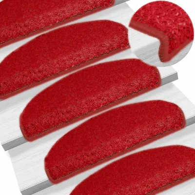 Produktbild von vidaXL Stufenmatten 30 Stk. 65x21x4 cm Rot Halbrund Groß