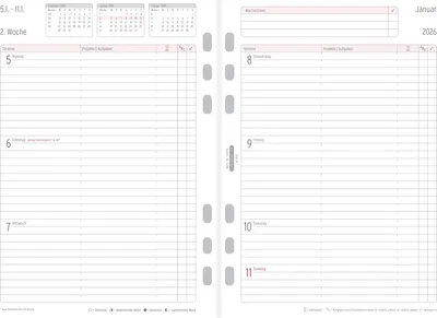 Produktbild von CHRONOPLAN Wochenplan 2026 1 Woche/2 Seiten A5 Zeile