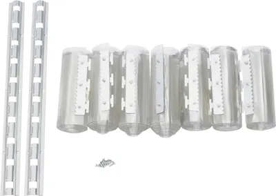 Produktbild von PVC Lamellenvorhang Türvorhang - Streifenvorhang Set - 200x105 cm - 7 Streifen - 2 mm stark - Wasserdicht - Antistatisch - Transparent