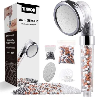 Obrázok produktu pre Sprchová hlavica s minerálmi s technológiou 3-prúdového prúdu, úsporná z hľadiska spotreby vody a energie, 3-stupňová filtrácia