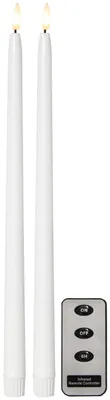 Immagine prodotto di Candele a bastoncino LED Flamme Slim, set da 2, effetto cera, telecomando