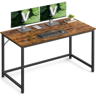 Produktbild von VASAGLE Tisch, Computertisch, Bürotisch, 120 x 60 x 76 cm, für Arbeitszimmer, Schlafzimmer, Wohnzimmer, vintagebraun-tintenschwarz LWD039B01V1