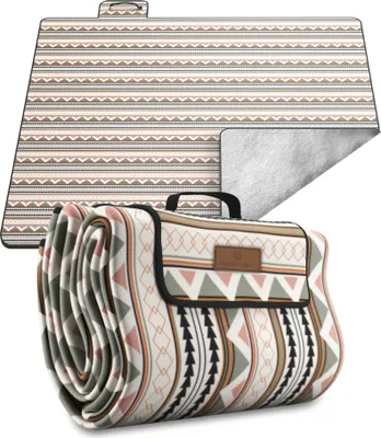 Produktbild von Veddelholzer 200 x 200 cm Boho Picknickdecke wasserdicht, sandfeste Stranddecke XXL isoliert & gepolstert Ideal für Outdoor, Camping, Strand, Park,