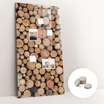 Obrázok produktu pre Magnetická tabuľa na stenu - Memo Tabuľa Sklenená - vrátane 5 magnetov - 60x120 cm - Kmene stromov