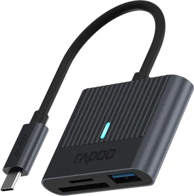 Produktbild von Rapoo USB-C Kartenleser grau