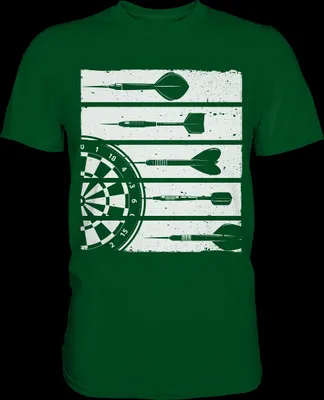Produktbild von Retro Dartscheibe Dart Team Darts Pfeile T-Shirt – Bottle Green / XXL