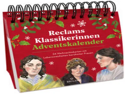 Produktbild von Reclams Klassikerinnen Adventskalender. 24 Weihnachtskarten mit Lebensweisheiten berühmter Frauen
