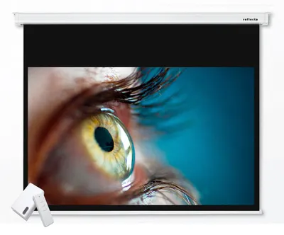 Immagine prodotto di 16:9 reflecta CrystalLine proiettore home cinema schermo motorizzato 240 x 175 (236x133)cm (87713) / lunghezza mobile 267 cm / / FULL HD / 3D / 4K / HDTV / incl. FB