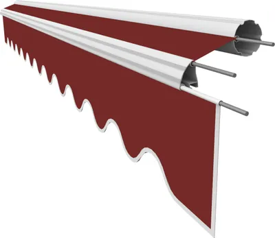 Produktbild von VANA Markisenstoff mit Volant für 3 x 2,5 m Markisen Markisenersatzstoff fertig genäht Maß Bespannung 2,82 x 2,5 m Volant 2,82 x 0,21 m Design SPD003