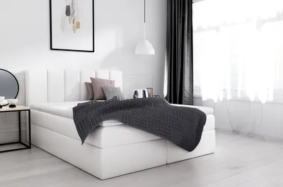 Produktbild von Elegantes Doppelbett mit Aufbewahrung Sven weißes  180 x 200 + Topper
