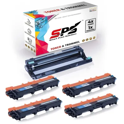 Produktbild von 4X TN243 Toner Cyan + 1x DR243CL Trommel kompatibel für Brother HL-L3230CDW Brother DR243CL Brother TN243 HL-L3210 HL-L3210CW HL-L3230 HL-L3230CDW HL-L3270 HL-L3270CDW HL-L3290 HL-L3290CDW