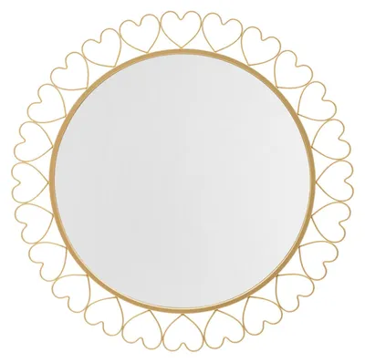 Obrázok produktu pre FURNLUX Nástenné zrkadlo srdce zlaté 80 cm / Hlavná farba: zlatá / Rozmery: 80 x 80 x 3 cm
