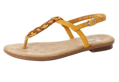 Produktbild von Rieker Damen Sandalen  Sandaletten Zehentrenner 64276-68, Größe:38 EU, Farbe:Gelb