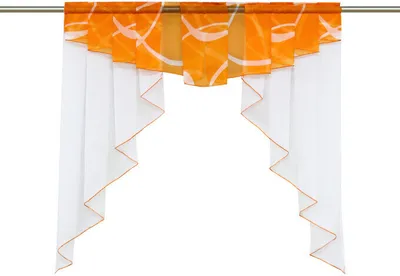 Produktbild von Delien Scheibengardine Vintage Voile Bistrogardine Tunnelzug Kurzstore Küche Gardine Orange BxL 120x145 cm