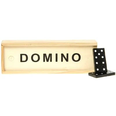 Immagine prodotto di Gioco del domino in legno, scatola 15x5x3 cm