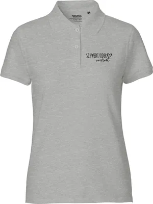 Produktbild von Huuraa Damen Polo Shirt Schwedt Oder verliebt XXL Sport Grey Bio Baumwolle Fairtrade Poloshirt Geschenkidee