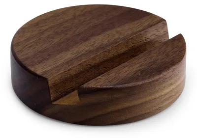 Productafbeelding van Telefoonhouder telefoonstandaard - Houten - Walnoot - 8 x 8 x 2 cm - Voor bureau en nachtkastje