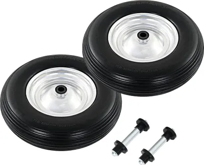 Produktbild von Schubkarrenräder 2 Stk. mit Achsen Massives Polyurethan4,00 - 8 390 mm