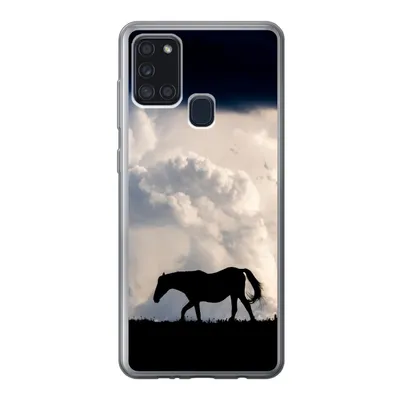 Produktbild von MuchoWow® Handyhülle Schutzhülle Hülle für Samsung Galaxy A21s Pferd - Wolken - Schatten Silikon Softcase Handy Hülle - Hartschale