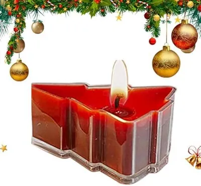 Productafbeelding van Kerze in de vorm van een kerstboom voor seizoensgebonden woondecoratie, handgemaakte kerstkaars voor feestelijke gelegenheden, decoratie voor de feestdagen en verjaardagsfeestjes, geschikt voor gebruik thuis, in de slaapkamer en de woonkamer