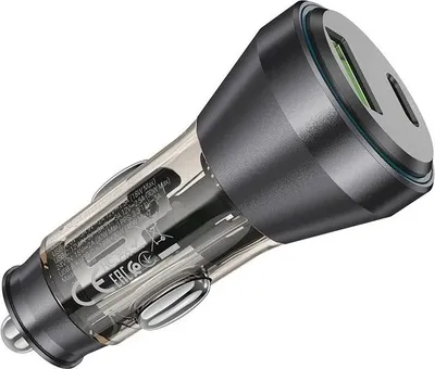 Produktbild von USB A + Typ C Autoladegerät mit Display + Typ C iPhone-Kabel PD QC3.0 3A 48W