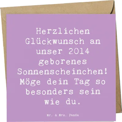 Produktbild von Mr. & Mrs. Panda doppelkarte Spruch 2014 Geburtstag Sonnenschein - Lavendeltraum - Geschenk, Glückwunsch, Geburtstagsfeier, anlasskarte, Geburtstagskind, Klappkarte