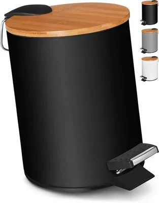 Obrázok produktu pre Kozmetický obal 3 l, čierny, s bambusovým viečkom