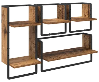 Obrázok produktu pre vidaXL Sada nástenných políc 4 ks regenerované drevo 65 x 25 x 30 cm materiál na báze dreva