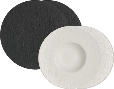Produktbild von Villeroy & Boch Manufacture Rock Pasta Set schwarz weiß 4-teilig