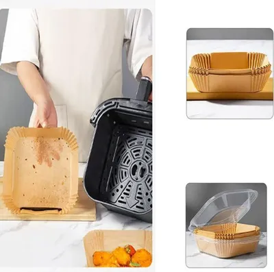 Produktbild von Heikoeco®  Backpapier Backpapier für Heißluftfritteuse, Wasserdicht Ölfest,heißluftfritteuse backpapier,airfryer paper, 20*4.5cm（100-tlg）