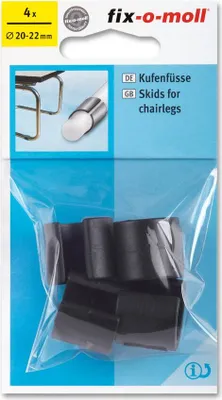Produktbild von Fix-o-moll Stuhlbein-Endstück Tubularo2022mm4rundEndstückeschwarz55mm - Fix-o-moll
