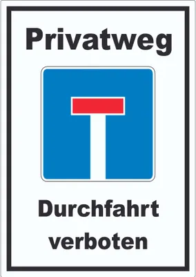 Produktbild von Privatweg Sackgasse Aufkleber A8 (52x74mm)
