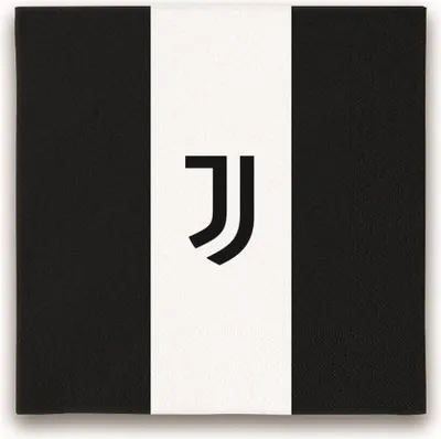 Immagine prodotto di Tovaglioli Juventus 20 pezzi bianchi e neri 33x33cm - Taglia unica