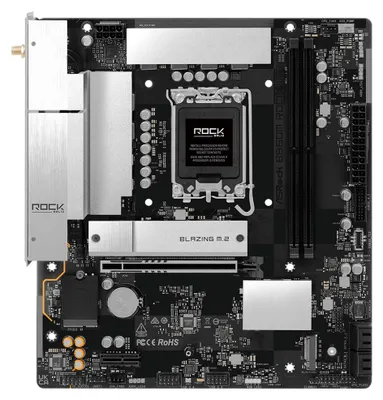 Obrázok produktu pre Asrock B860M Rock WiFi, Intel, LGA 1851 (Socket V1), Intel Core Ultra (Series 2), DDR5-SDRAM, 128 GB, DIMM
