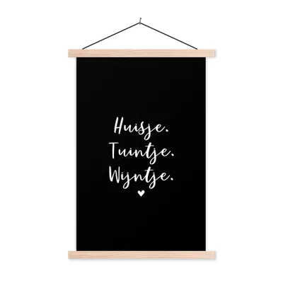 Produktbild von MuchoWow® Textilposter Haus, Garten, Wein - Zitate - Text - Wein - Haus 40x60 cm mit holzfarbenen Rahmen - Poster