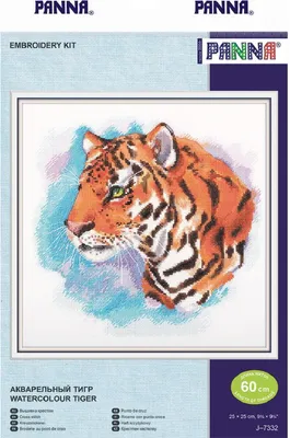 Produktbild von Panna Kreuzstich Set "Aquarell-Tiger", Zählmuster, 25x25cm