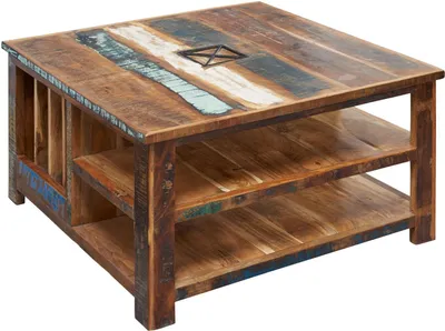 Produktbild von MASSIVMOEBEL24 Couchtisch Altholz 90x90x48 mehrfarbig lackiert NATURE OF SPIRIT #105