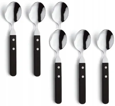 Produktbild von AMEFA 7000 Spaghettilöffel, Suppenlöffel, Gulaschlöffel, Schwarz, 6 Stück