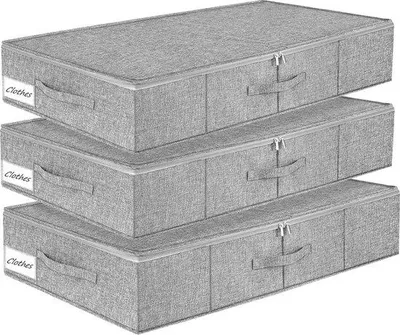 Produktbild von Famanu Aufbewahrungsboxen für unter dem Bett - 3 Stück mit Deckel und Reißverschluss